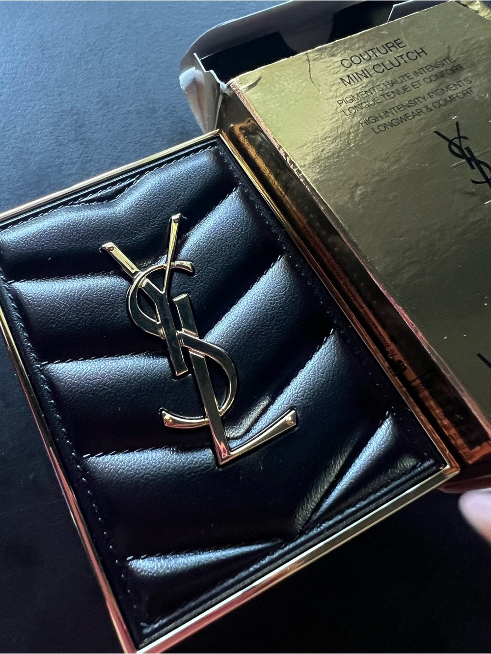 Yves Saint Laurent Black Quilted Mini Clutch - Eyeshadow 500 Medina Glow